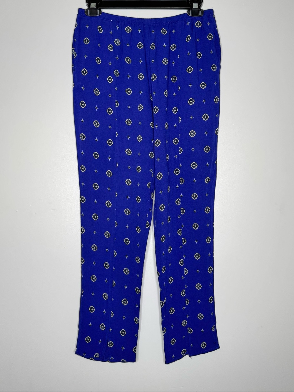 Free People Blue Printed Pull On Pants Boho Stretch Lounge Pants XS